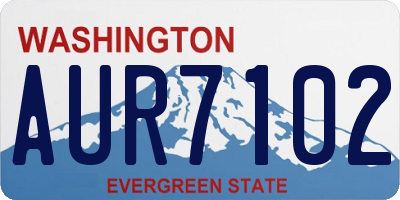 WA license plate AUR7102