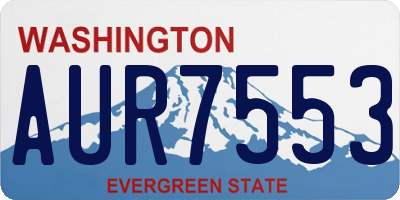 WA license plate AUR7553
