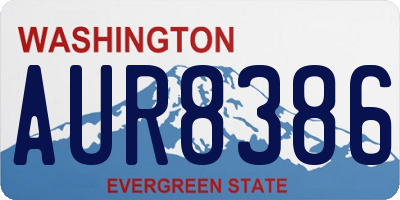 WA license plate AUR8386