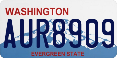 WA license plate AUR8909