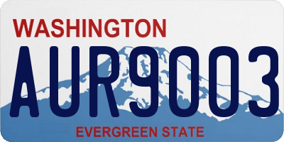 WA license plate AUR9003