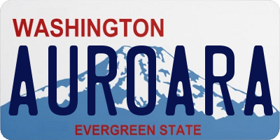 WA license plate AUROARA