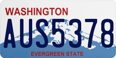 WA license plate AUS5378