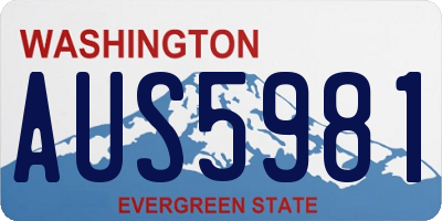 WA license plate AUS5981