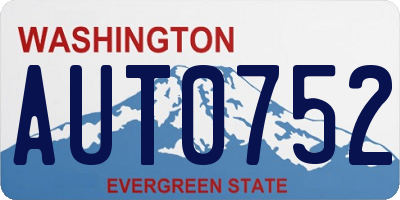 WA license plate AUT0752