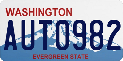 WA license plate AUT0982