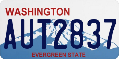 WA license plate AUT2837