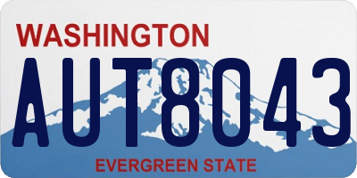 WA license plate AUT8043