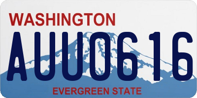 WA license plate AUU0616