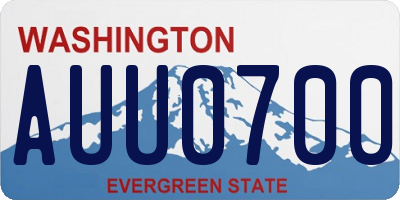 WA license plate AUU0700