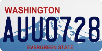 WA license plate AUU0728