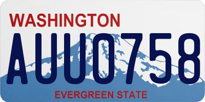 WA license plate AUU0758