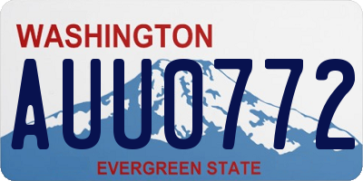 WA license plate AUU0772