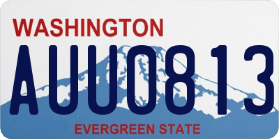 WA license plate AUU0813