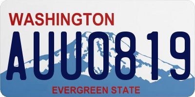 WA license plate AUU0819