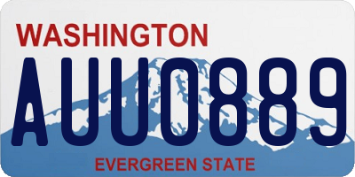 WA license plate AUU0889