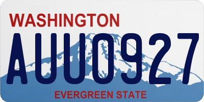 WA license plate AUU0927
