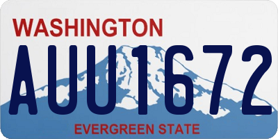 WA license plate AUU1672