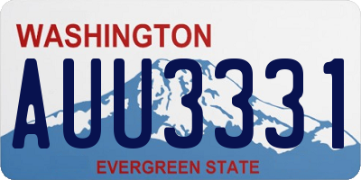 WA license plate AUU3331
