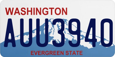 WA license plate AUU3940