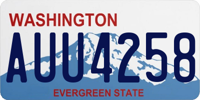 WA license plate AUU4258
