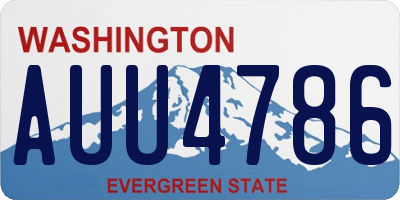 WA license plate AUU4786