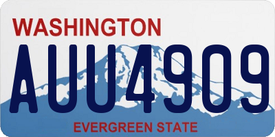 WA license plate AUU4909