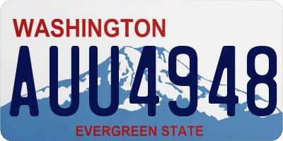 WA license plate AUU4948