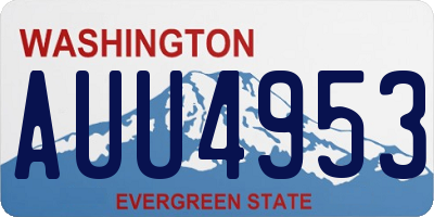 WA license plate AUU4953
