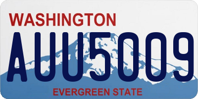WA license plate AUU5009