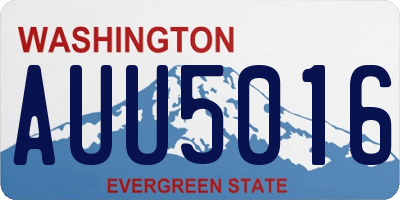 WA license plate AUU5016