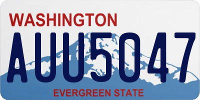 WA license plate AUU5047