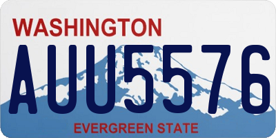 WA license plate AUU5576
