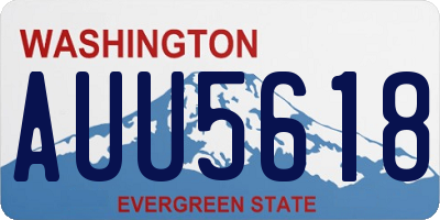 WA license plate AUU5618
