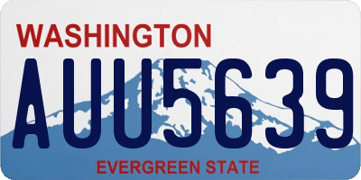 WA license plate AUU5639