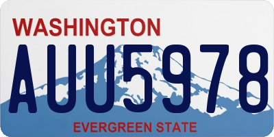 WA license plate AUU5978