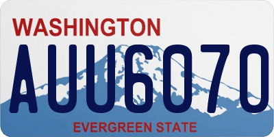 WA license plate AUU6070