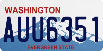 WA license plate AUU6351
