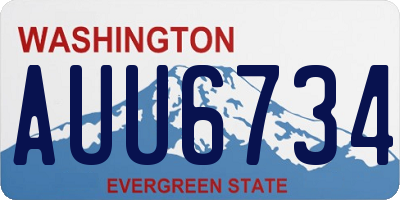 WA license plate AUU6734