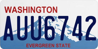 WA license plate AUU6742