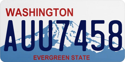 WA license plate AUU7458