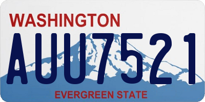 WA license plate AUU7521
