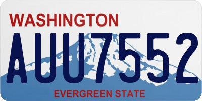 WA license plate AUU7552