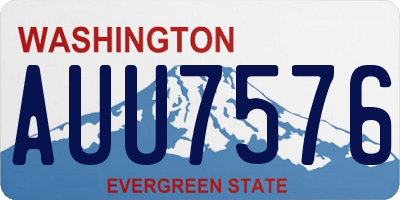 WA license plate AUU7576