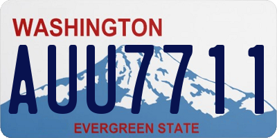 WA license plate AUU7711