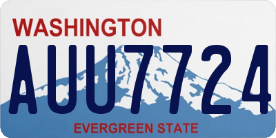 WA license plate AUU7724