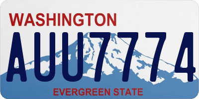 WA license plate AUU7774