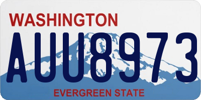WA license plate AUU8973