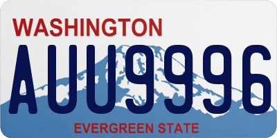 WA license plate AUU9996