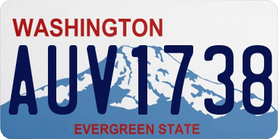 WA license plate AUV1738